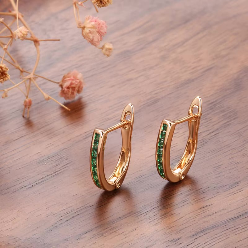 Elegant Green Crystal Earrings