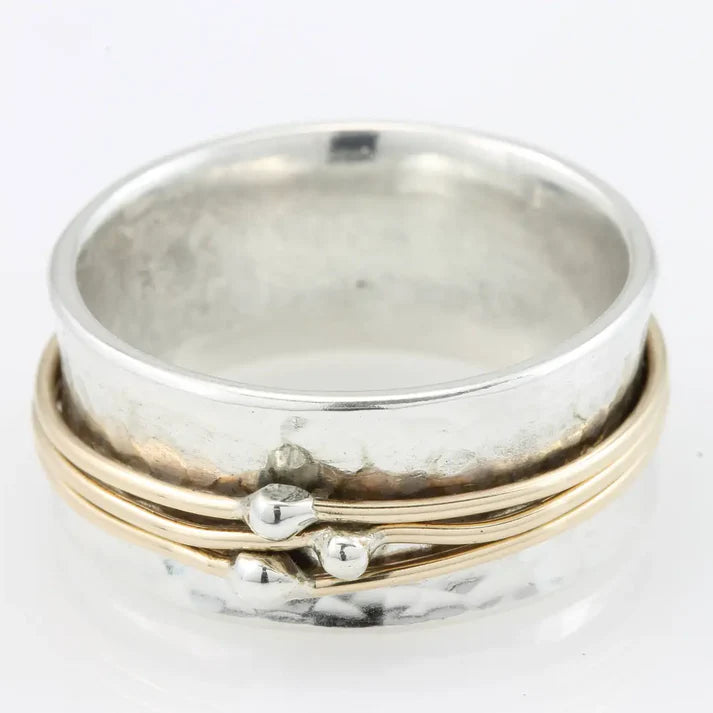 Vintage Gold Layered Silver Ring