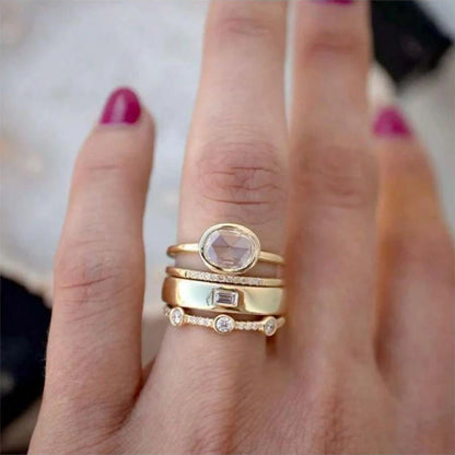 Vintage Gold and Zircon Ring Set