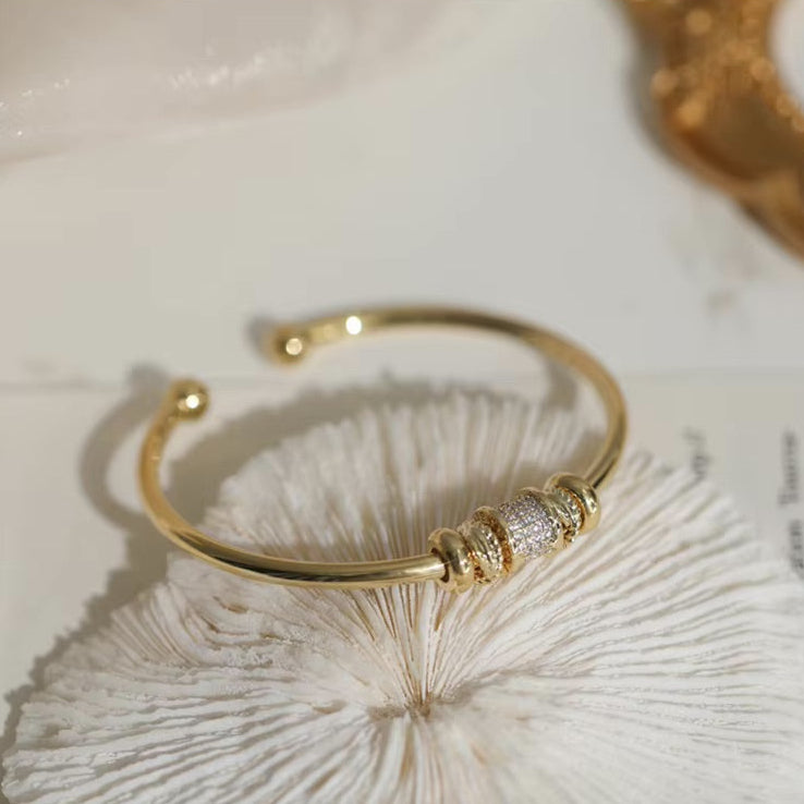 Adjustable Bracelet with Gold Charms