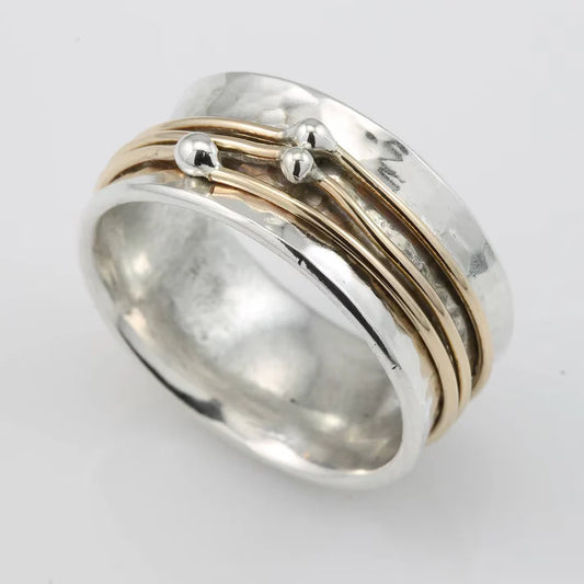 Vintage Gold Layered Silver Ring